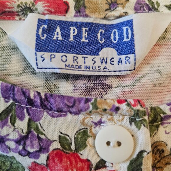 Cape Cod Sportswear Vintage 1980s Floral Print Womens Short Sleeves Top … - Picture 12 of 12